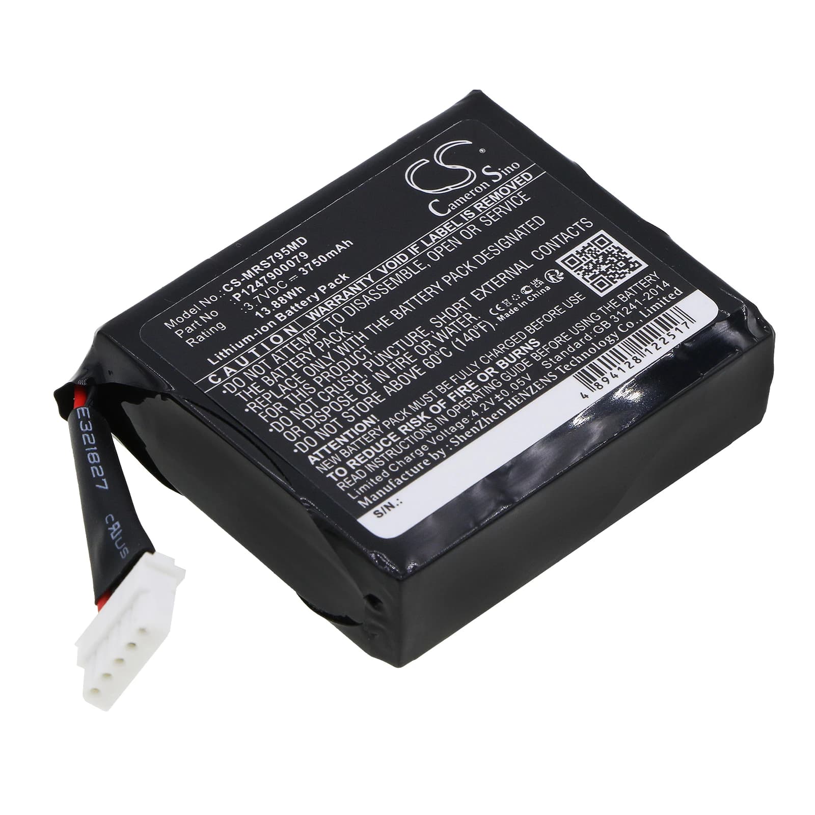 Batteria Medica agli Ioni di Litio per Masimo, 3.7V 3750mAh, Modelli Compatibili: Radical-7 9500 Touchscreen, Pulsossimetro Radical