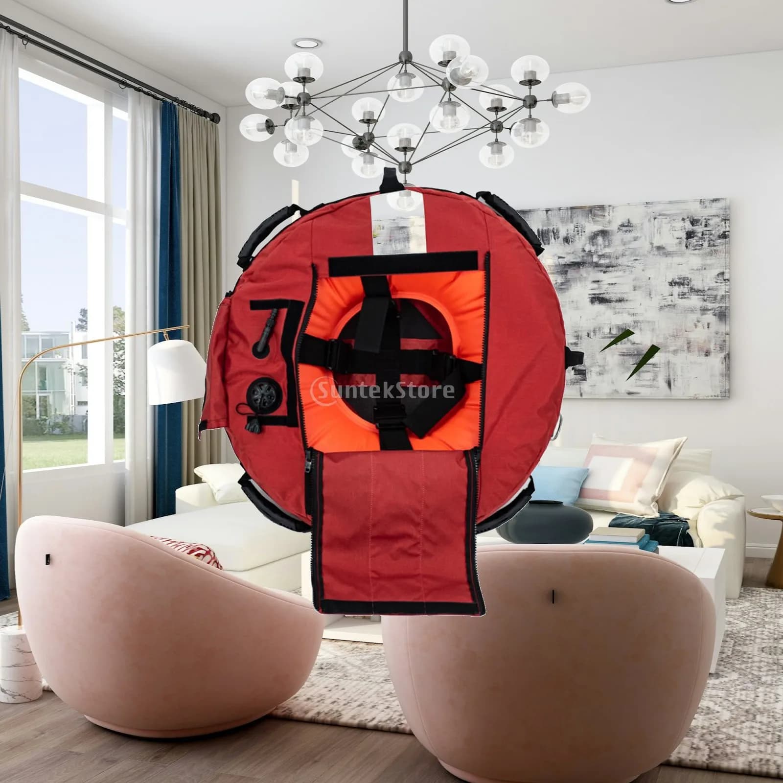 Inflatable Freediving Buoy Float over Pressure Relief Valve Safety Marker for Snorkeling and Instructor Training