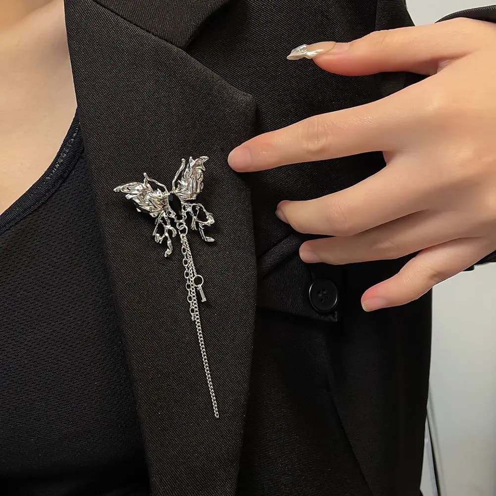 Spilla a farfalla in metallo, robusta in lega, stile nappa, per decorare vestiti da donna, sciarpe, scialli, cappelli, zaini, abiti, compleanni