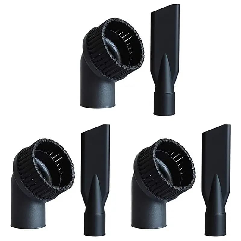 3X Industrial Vacuum Cleaner Round Brush And Flat Nozzle Sets Inner 44Mm Durable Industrial Vacuum Cleaner Accessories