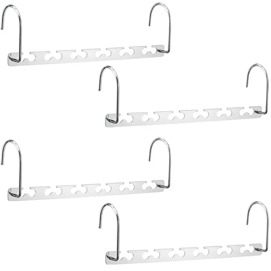 Metal space hanger 6x2 Slot, Magic Waterfall Hook, Updated Design, Armadio Organizer, Pack of 4