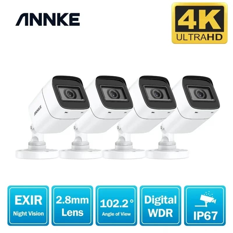 Telecamera di sicurezza ANNKE 4K cablata, visione notturna, impermeabile, per esterni e interni, videosorveglianza CCTV.