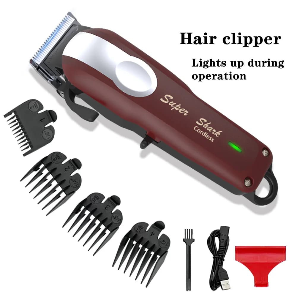 Professional Haircut Potential Lithium Battery USB Rechargeable Trimmer LED Display Home Man Barba Shaver Haircutting Machine