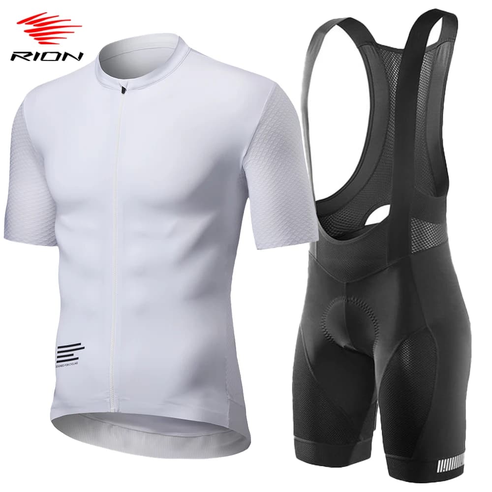 RION Cycling Men's Knit Set MTB Mountain Bike Cycling Bicycle Clothing 3D PAD Cycling Shorts with Bretelles Quick Dry Motorcycle Clothing