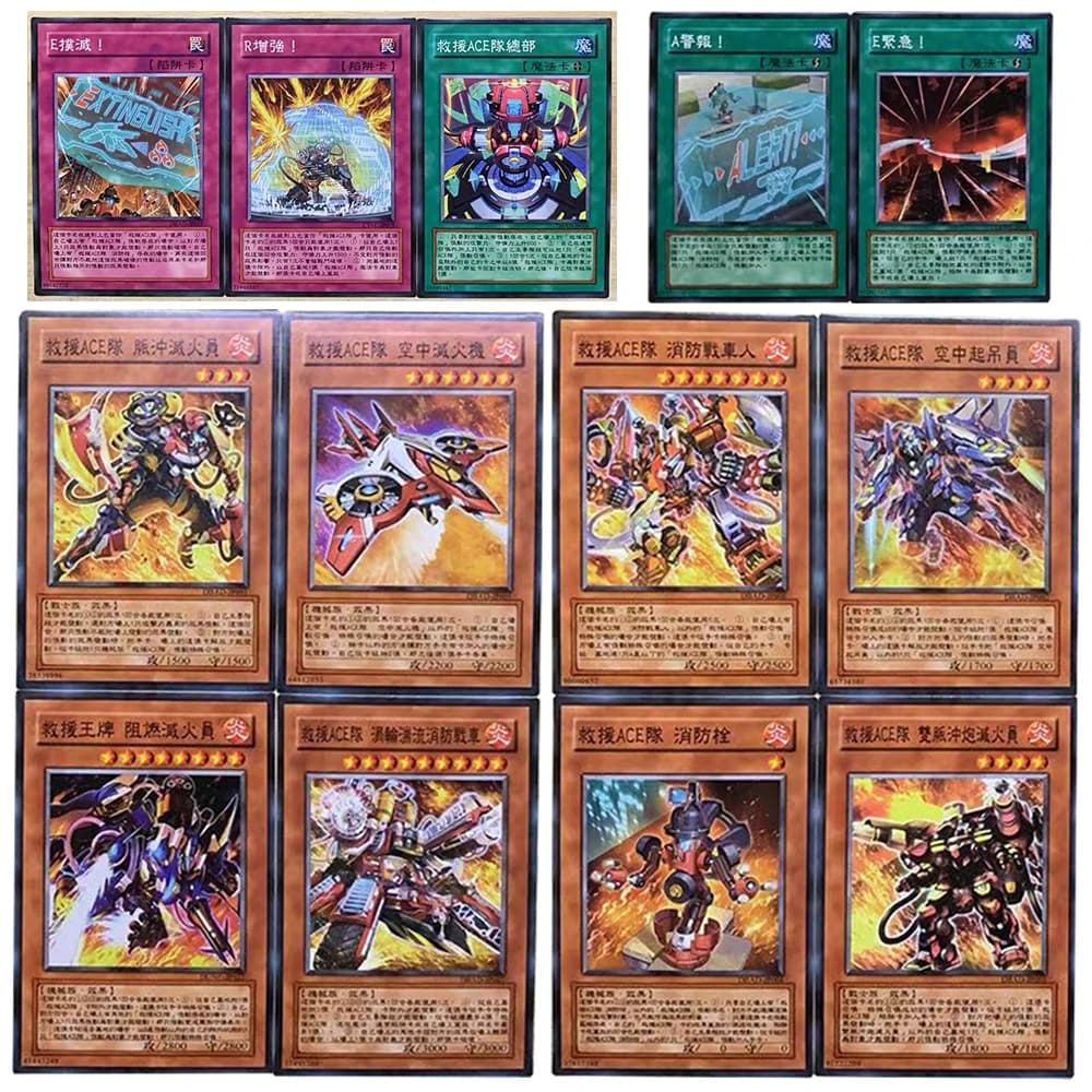Yu-Gi-Oh FAI DA TE 15PCS Rescue-ACE Impulso Sollevatore D'aria Monitor Idrante Fire Attacker Fuoco Motore Carte Da Collezione Gioco Da Tavolo