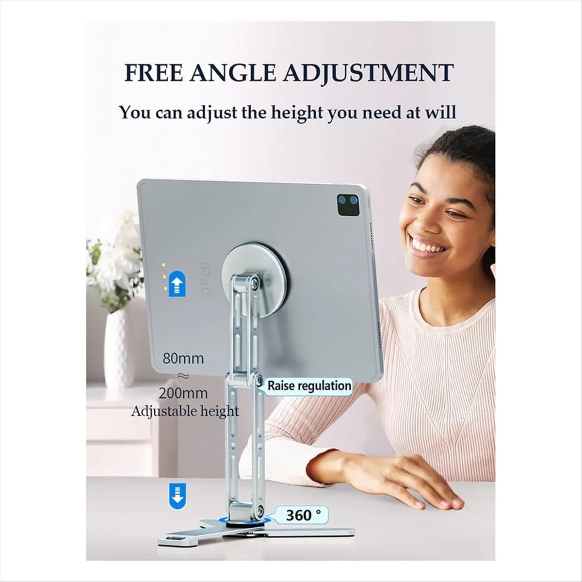 HowAA87 Supporto 2-in-1 per Telefono e Tablet Compatibile con Magsafe, Asta Selfie Leggera in Alluminio con Rotazione a 360° ° Girevole e Pieghevole per Viaggi e Uso Desktop