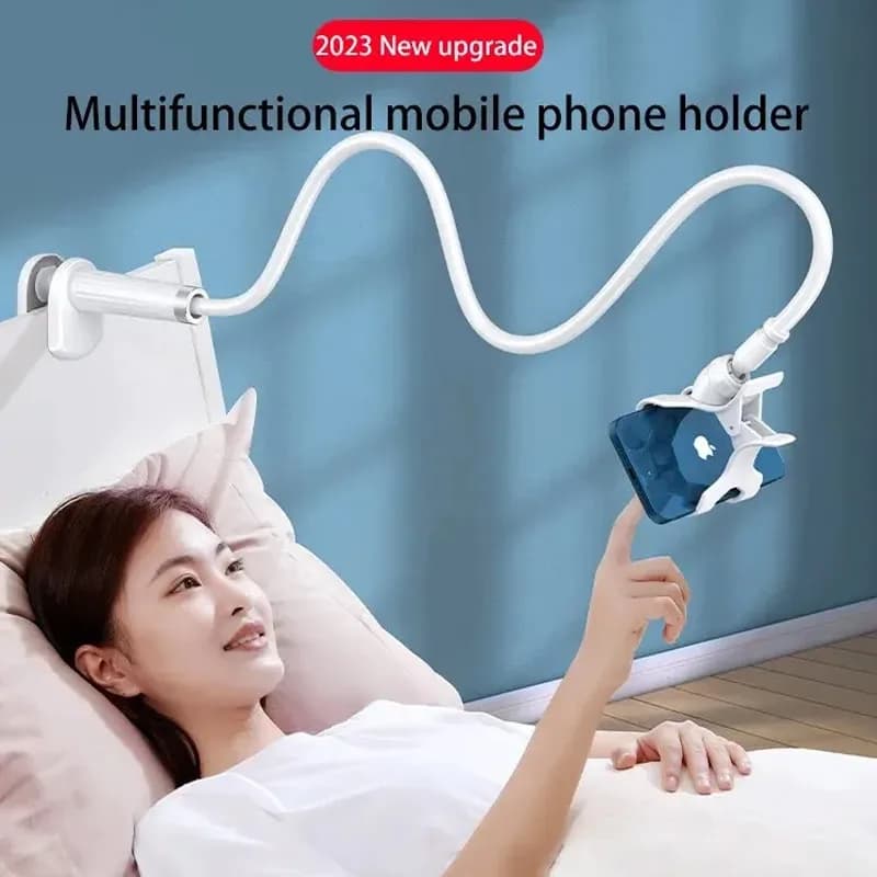 Supporto per telefono salvaspazio 360 ° Design a clip girevole per piccola scrivania/supporto universale da comodino per telefoni da 4-7" portatile durevole
