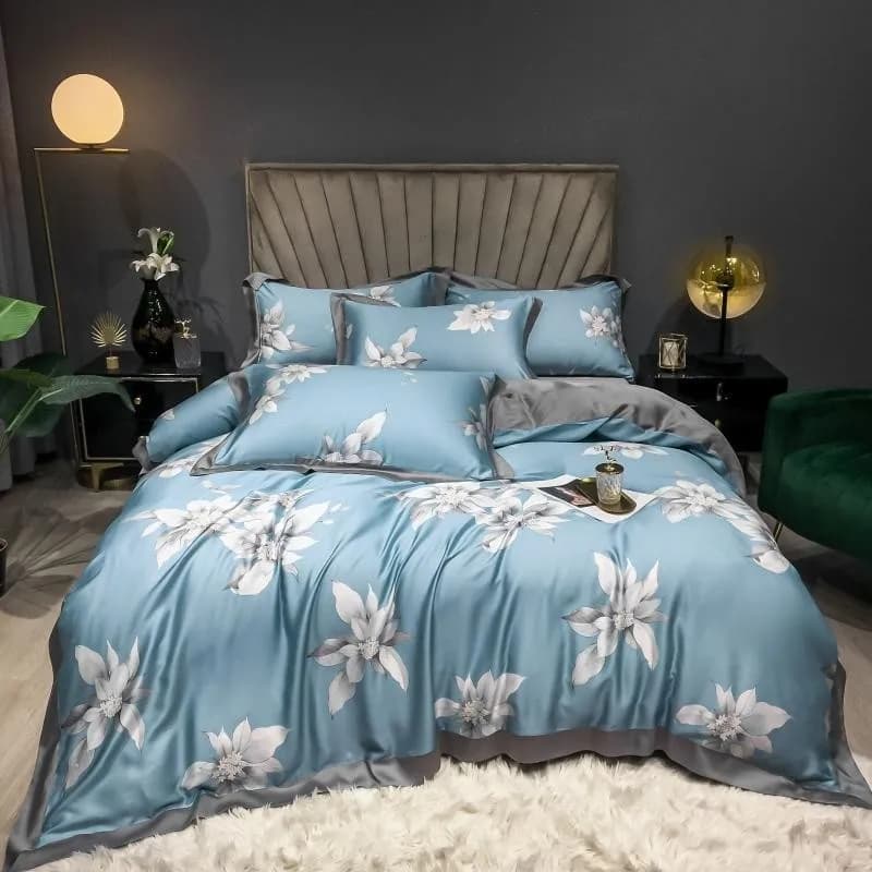 600TC Eucalipto Lyocell Estate Raffreddamento Biancheria da letto morbida Romantico Vintage Sciarpa floreale Copripiumino Lenzuolo Federe Dimensioni personalizzate