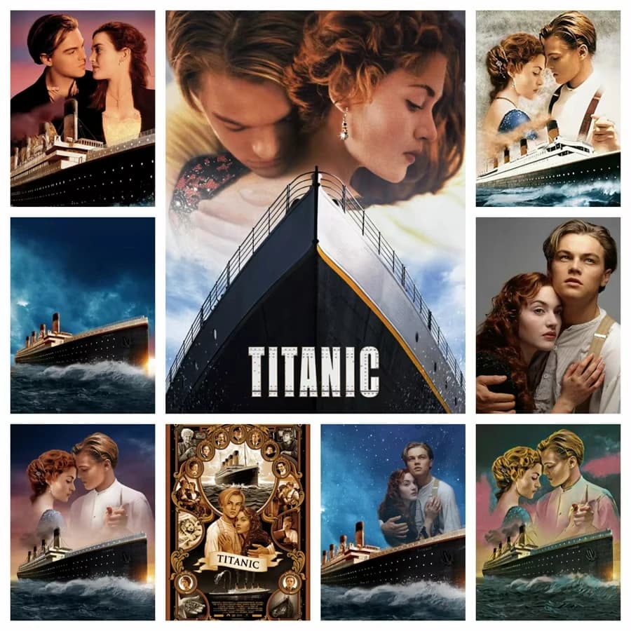 Pittura Diamante 5D Fai da Te Tema Film Titanic, Mosaico Ricamo a Punto Croce Storia d'Amore Romantica, Decorazione Casa, Regalo