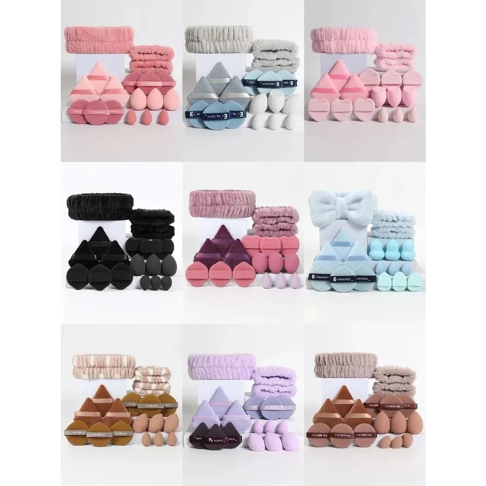 Set di 15 Nuove Spugne per Trucco, Blender Cosmetici, Spugnette per Fondotinta, Accessori per il Make-up Femminile