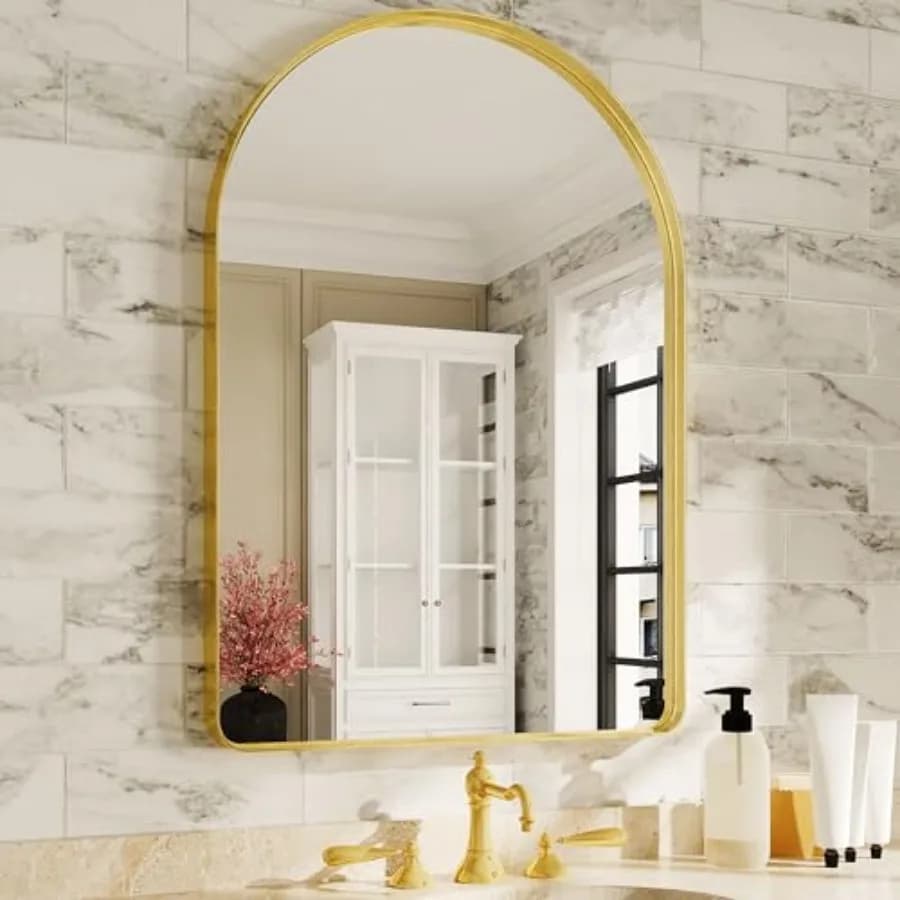 Specchio da bagno 22" x 30", specchio da parete con cornice in metallo per camera da letto, soggiorno, ingresso, corridoio