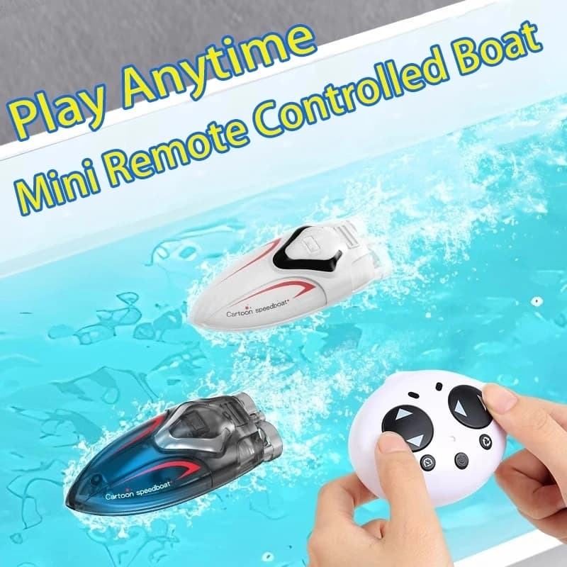 Mini Barca Rc Led Palmare Motoscafo telecomandato Piscina gonfiabile Giocattoli da bagno Ragazzi Ragazze Regalo Gioco d'acqua per due giocatori