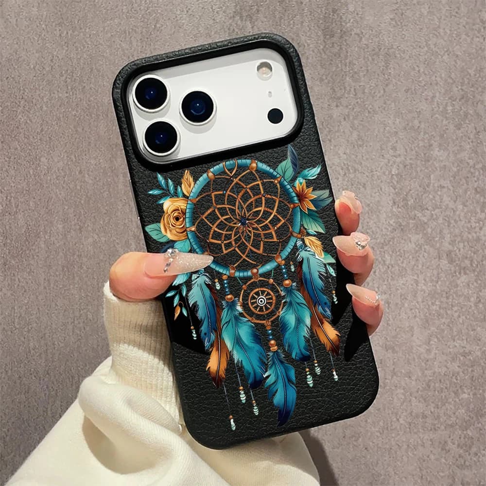Dreamcatcher Rose Feather Phone Case TPU Soft Cover for iPhone 11 12 13 14 15 16 17 18 Pro Max