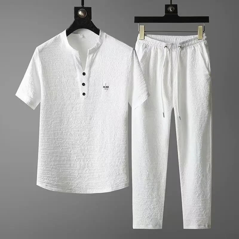 (shirt+trousers) 2026 summer new arrival mens business casual shirts men's fashion classic shirt men a set of clothes size M-4XL