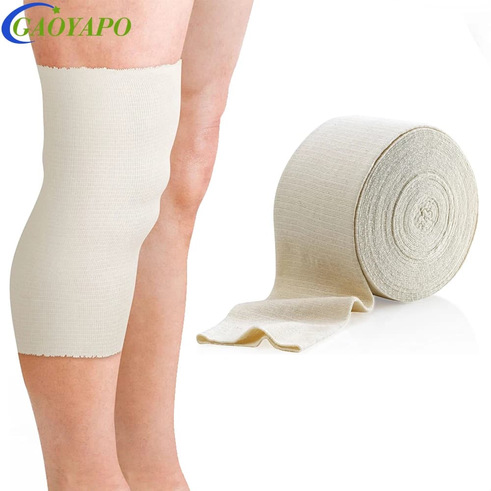 Benda di supporto tubolare elastica da 1 rotolo, manicotto per fasciatura elastica riutilizzabile, rotolo di fasciatura a compressione tubolare per ginocchio gamba gomito caviglie