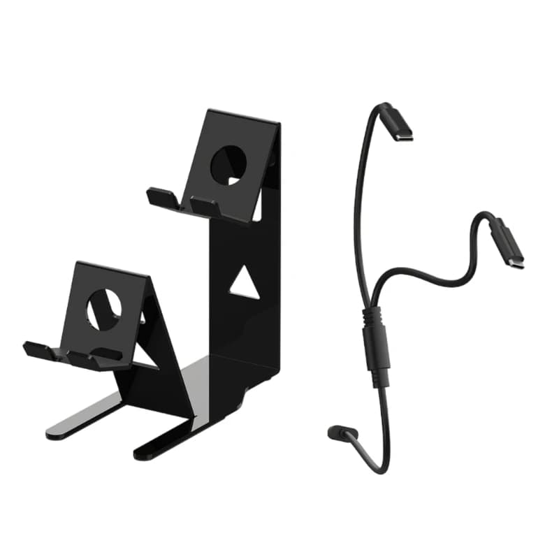 Q6PA Metal Double Controller Stand for NS Display Holder With Charging Cable Gaming Accessory