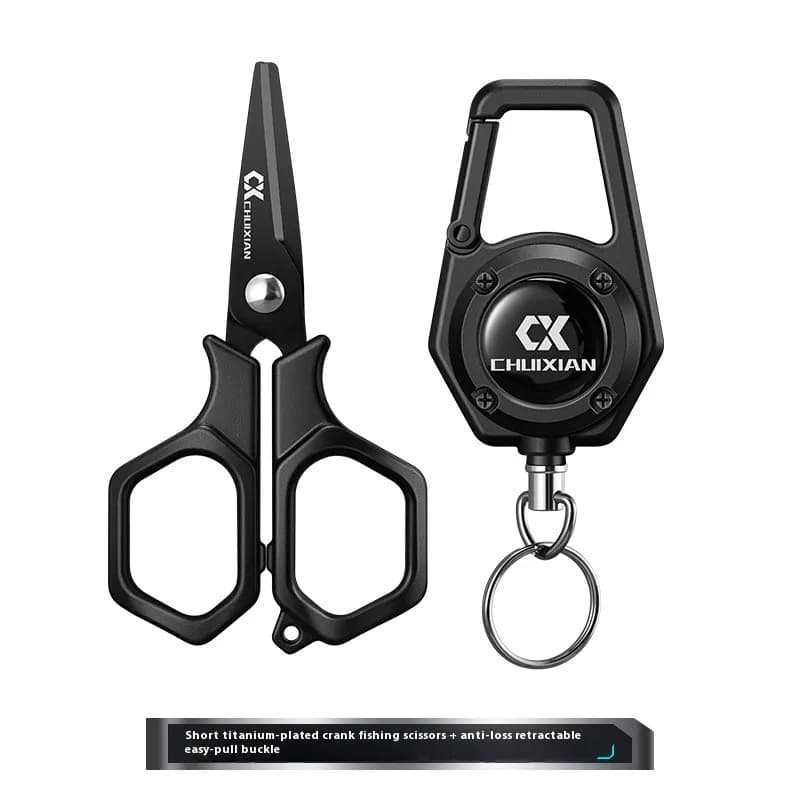 Portable titanium plated fishing scissors for hanging strings, PE line fishing line, Dali Ma stainless steel lure scissors