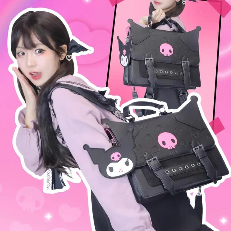 Nuova borsa a tracolla Kuromi calda Nuovo zaino in stile scolastico giapponese Kawaii con tracolla regolabile per ragazze Adolescenti Giocattoli per borse alla moda carini