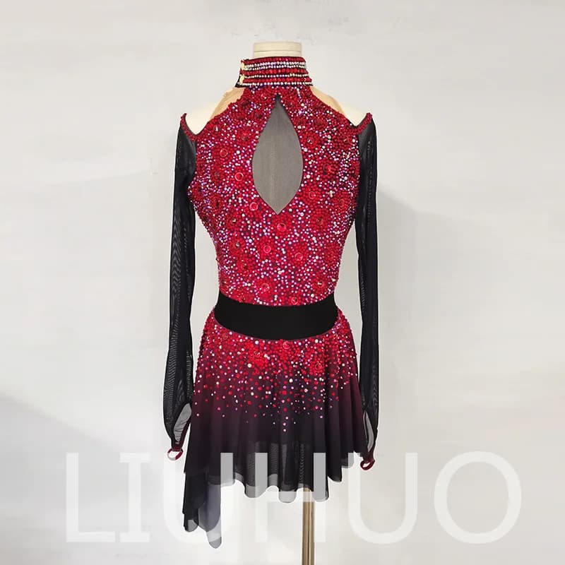 LIUHUO Ice Figure Skating Dress Girls Women Teens Stretchy Spandex Competition Wholesale