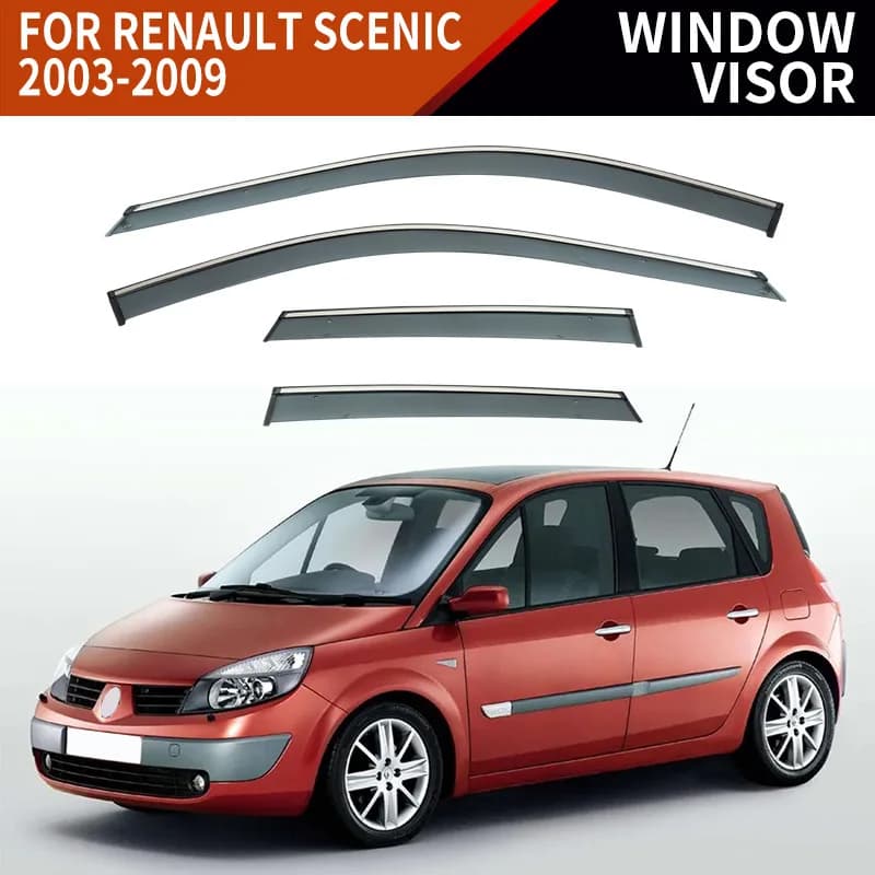 Visiera per finestrino auto per Renault Scenic 2003-2009 Tendalino Parabrezza Finestrino laterale Pioggia Parasole Accessori auto