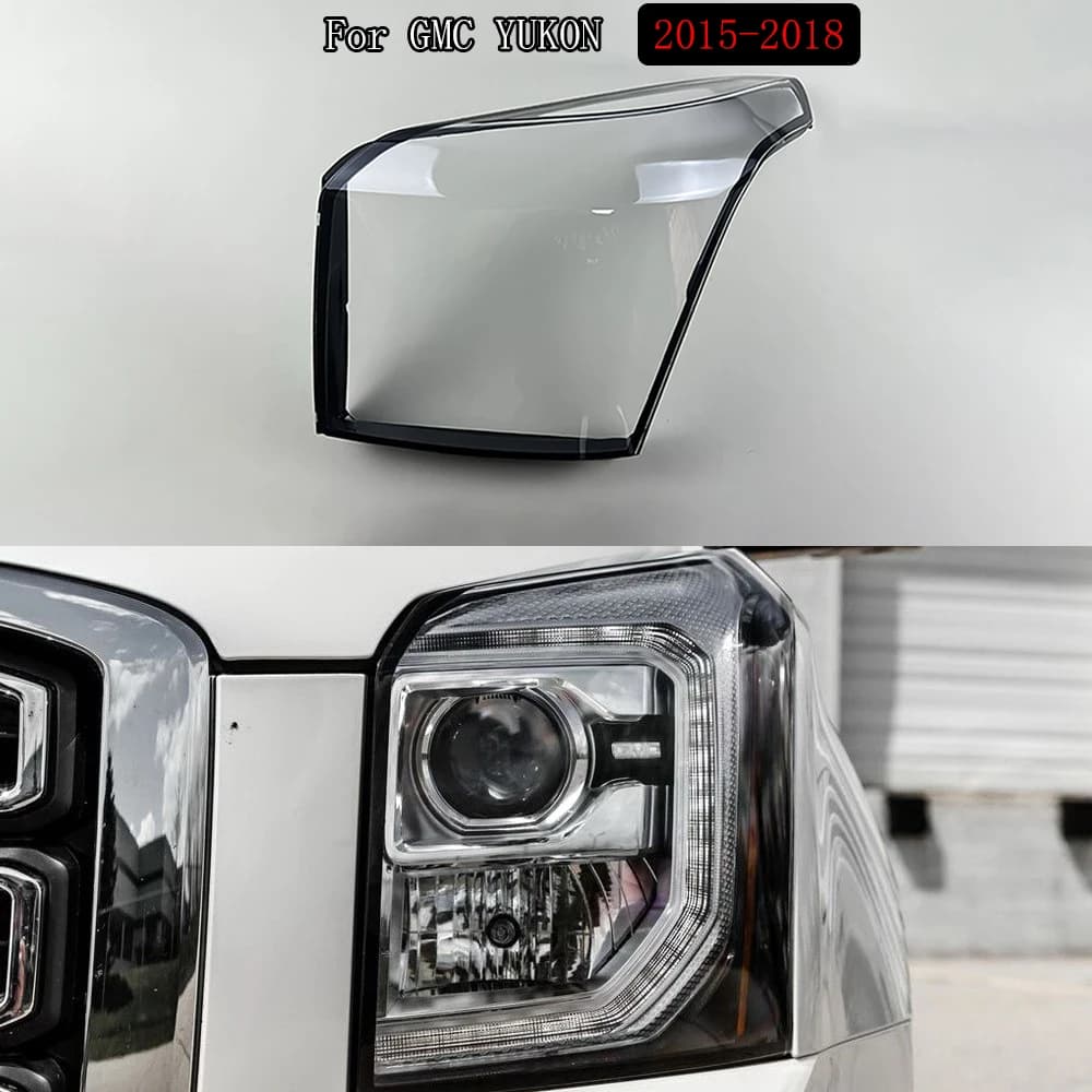 Per GMC YUKON 2015 2016 2017 2018 Faro Borsette Paralume Trasparente Faro Copertura Lente Plexiglass