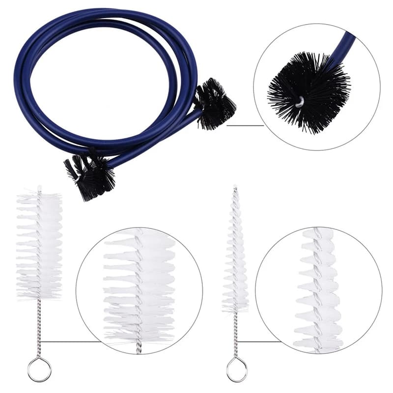 [TL] 1 Set Kit di manutenzione tromba Impugnatura pieghevole Spazzola per serpente Spazzola per bocchino Cornet Kit di pulizia Accessori per strumenti musicali