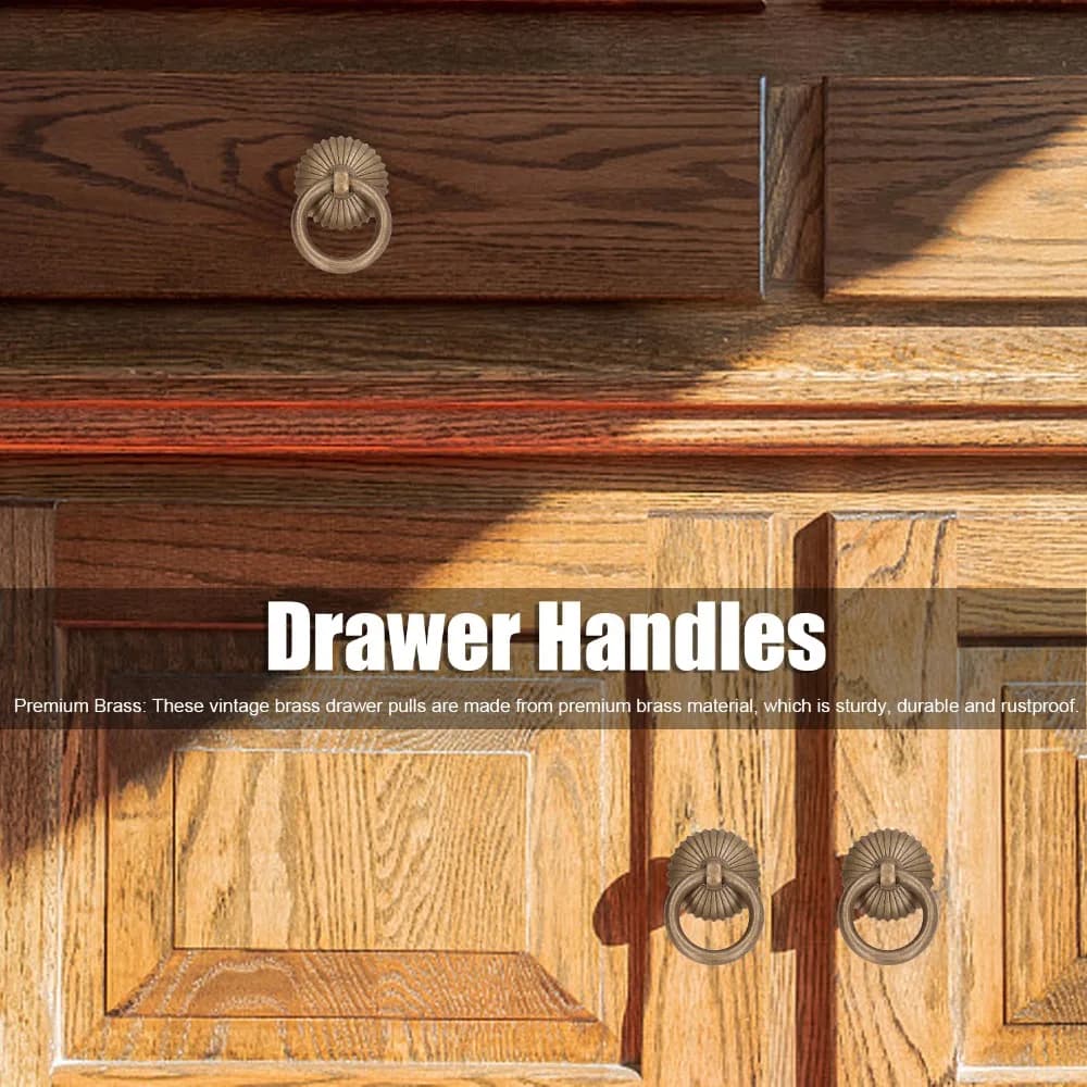 10pcs Cabinet Accessories Brass Drawer Handles Vintage Bronze Drawer Pulls Furniture Knobs Furniture