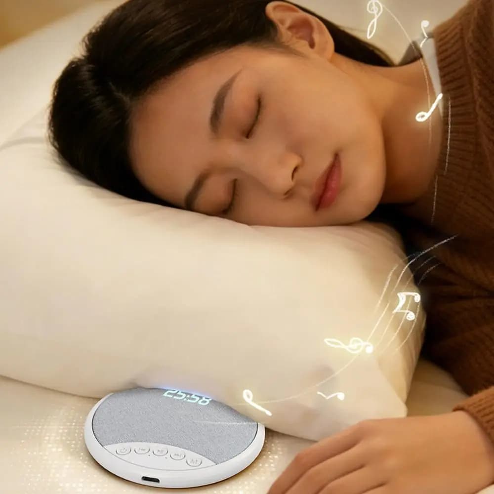 Altoparlante Wireless a Forma di Cuscino con Spegnimento Programmato, Macchina del Suono Ultra Sottile per il Sonno, Audio HiFi Stereo, Display Orario, Altoparlante Bluetooth per Dormire