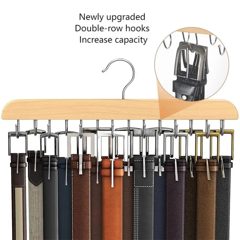 Wooden Ribbon Ribbon Women's Clothes Holder Accessories For Home Wardrobe Supplies Organizer for Scarves Men's Waist Belt