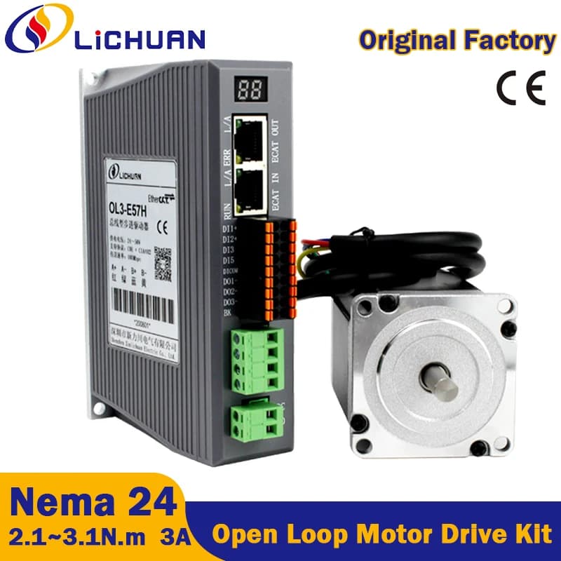 Lichuan 3.1N.M Nema 24 Kit Cnc motore DC 24V-48V OL3-E57H EtherCAT Bus tipo 2 fasi Open-loop Driver motore passo-passo stampante 3D