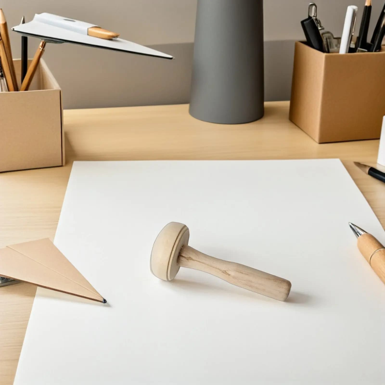 Set di 5 strumenti per stampa a blocchi: Rullo in gomma con manico in legno per stampa artistica fai-da-te e stampaggio versatile