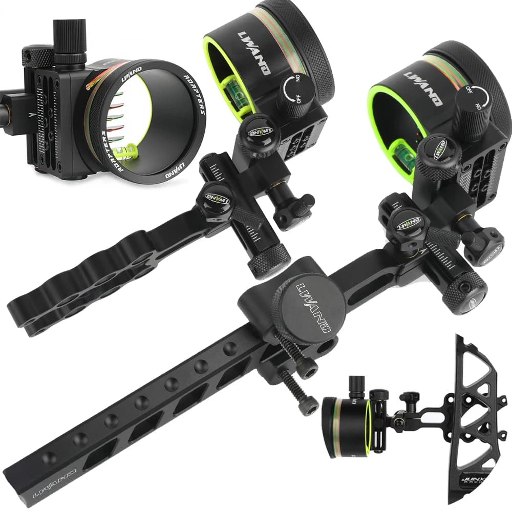‌ 1pc Arco Compound Sights 5 Pin 4X 6X 8X Lente Regolabile per la mano Destra Arco Da Caccia Tiro Al Bersaglio Tiro con l'arco Puntamento Accessori ‌