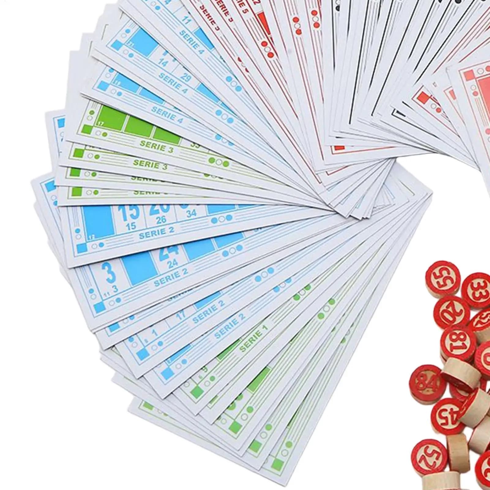 Set da bingo Giocattoli educativi divertenti in legno Gioco di scacchi con grandi carte di stampa per bambini Famiglia Amici Gruppo Gioca a festa notturna a casa