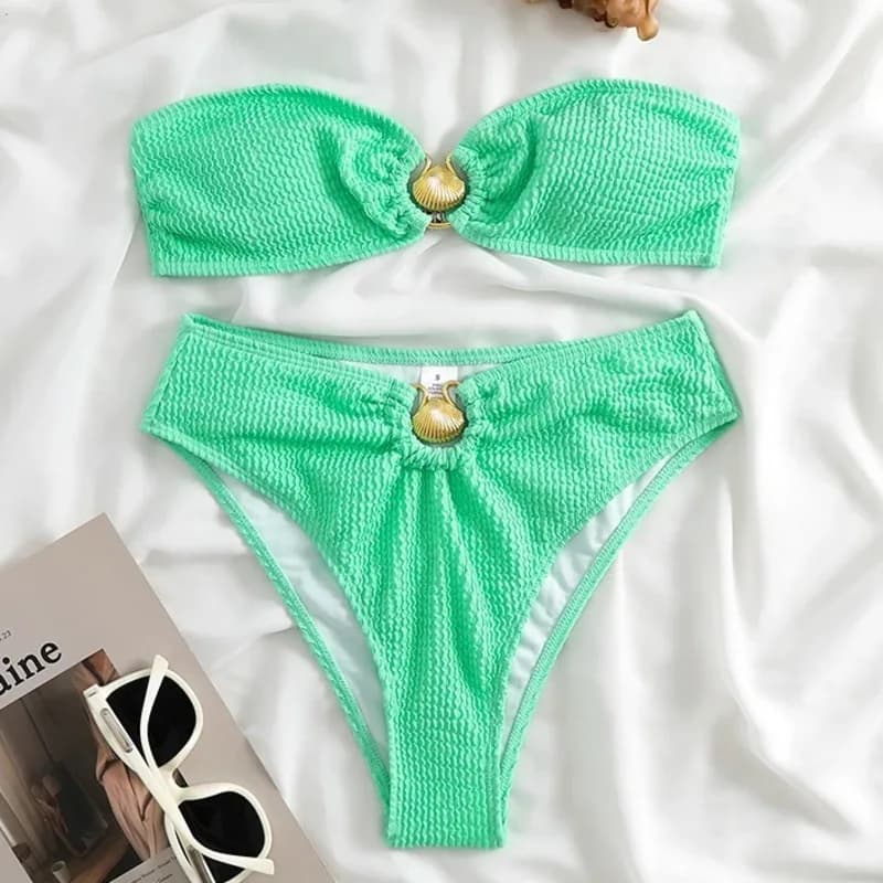 Bikini Sexy Shell 2026, Costume da Bagno Femminile, Set Bikini Brasiliano per Ragazze, Abbigliamento da Spiaggia e Piscina