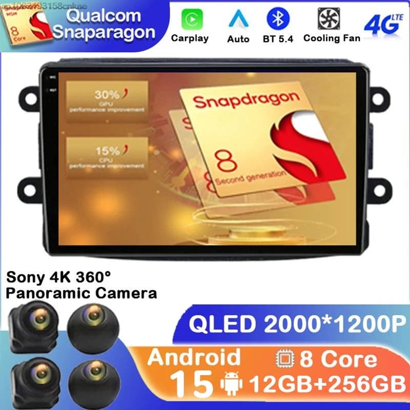 2Din Autoradio Android 15 per Dacia Logan Dokker Duster Sandero Lodgy Renault Captur Simbolo Autoradio Carplay Navigazione GPS