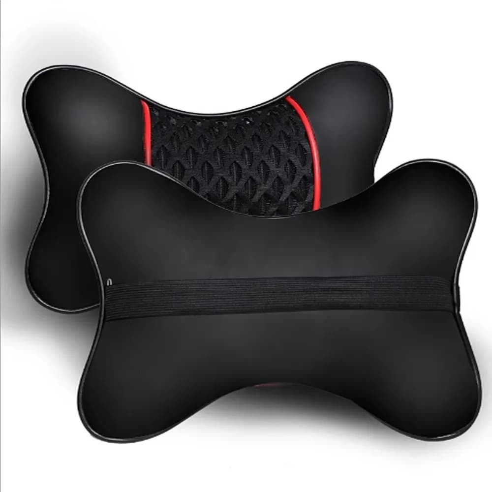 1 pezzo ​ Supporto in Memory Foam ​ Cuscino per il Collo da Auto ​ Tessuto a Maglia Bifacciale ​ ​ Cuscino Universale per Sedile ​ Poggiatesta in Pelle PU ​ Viaggi