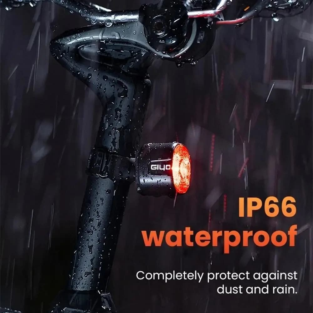 Rechargeable Smart LED Bike Brake Tail Light IP66 Waterproof 6 Modes Bicycle Brake Sensing Rear Bike Light High Brightness