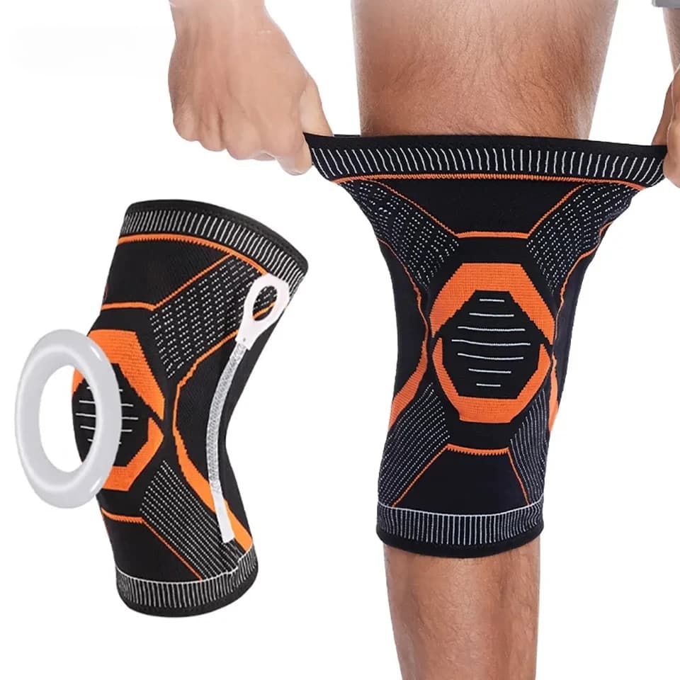 LOOGDEEL 1PCS Ginocchiere a molla in silicone Supporto per ginocchio antiscivolo Anello in silicone Ginocchiera sportiva Corda per saltare Equitazione Alpinismo Unisex