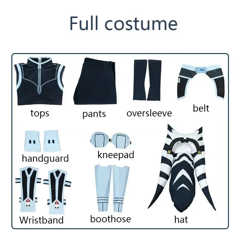 (#^.^#) 2026 New Ahsoka Tano Cosplay Star and The Clone Wars Costume Hat ren Full Set Adult Halloween Party →_→LOOK ME