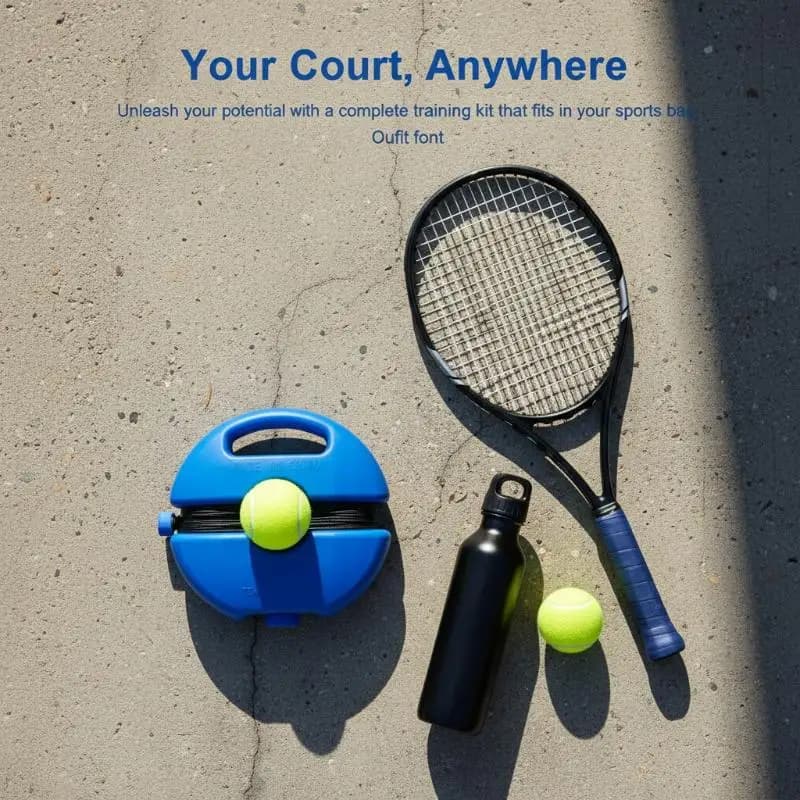 Nuovo Supporto per Allenamento Tennis Resistente con Corda Elastica, Base per Pratica della Palla, Trainer Tennis Auto-Rimbalzante per Allenamento Individuale