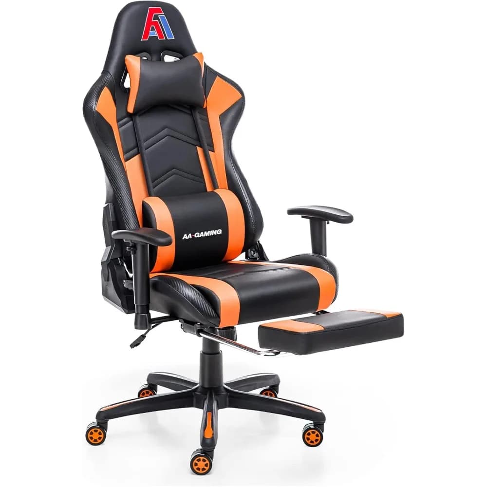 Prodotti AA Sedia da gioco Sedia da corsa ergonomica per computer con schienale alto Sedia da ufficio regolabile con poggiapiedi, supporto lombare girevole