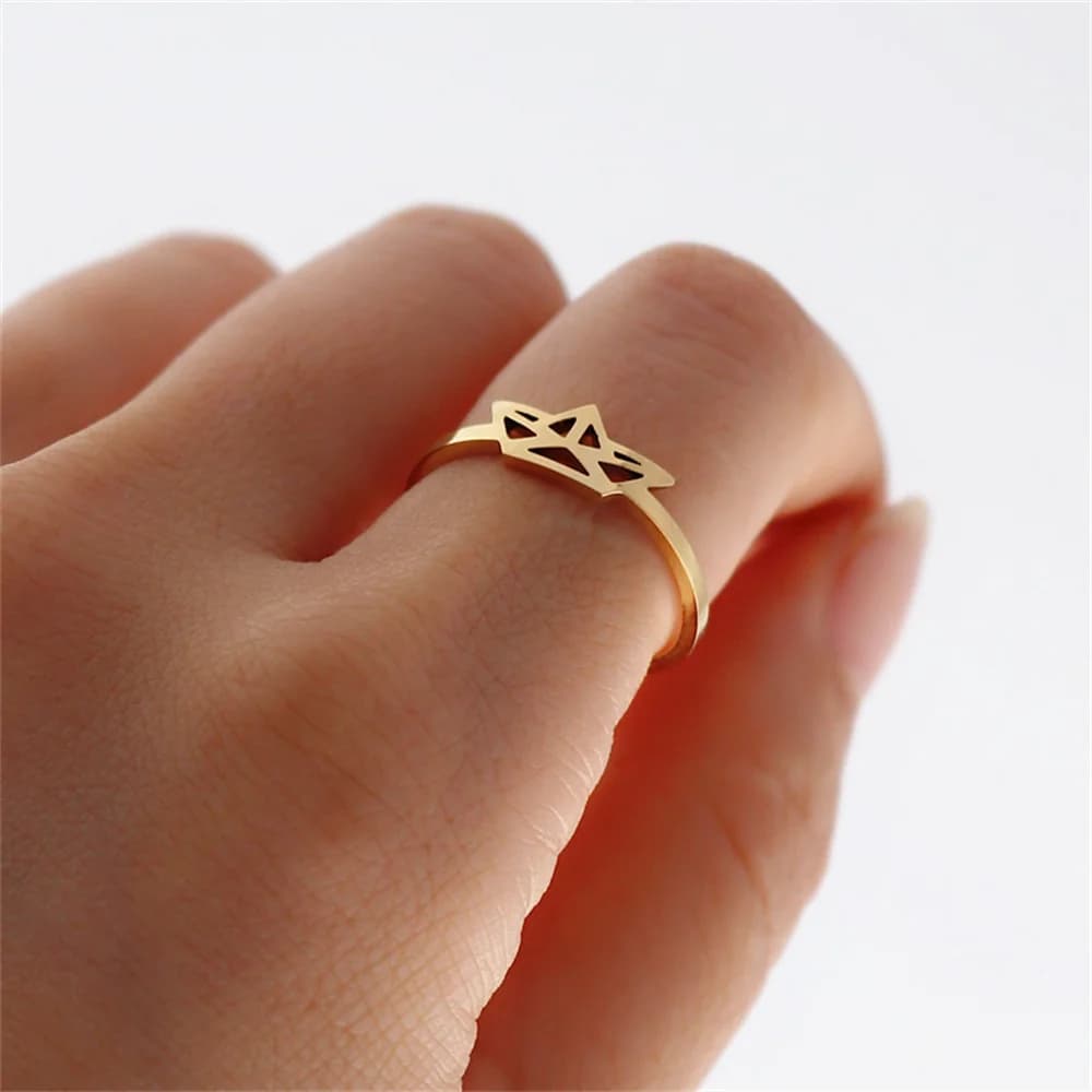 Anello Midi per barca di carta anelli da dito regolabili in acciaio inossidabile per donna uomo gioielli nautici delicato Origami Boat Anillos Gift