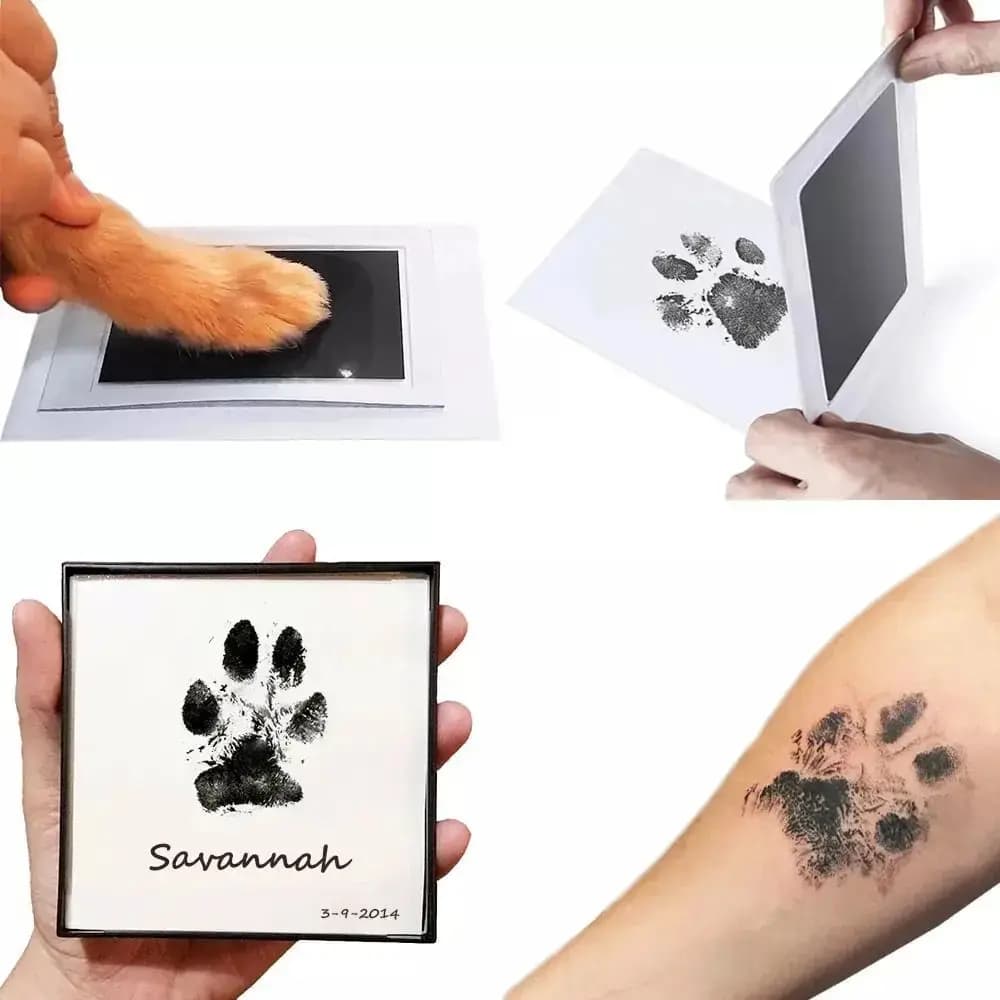 Clean touch ink booster with paws print, home pet owner memory for cats or dogs, nose print kit and foot prints without do-it-your ink