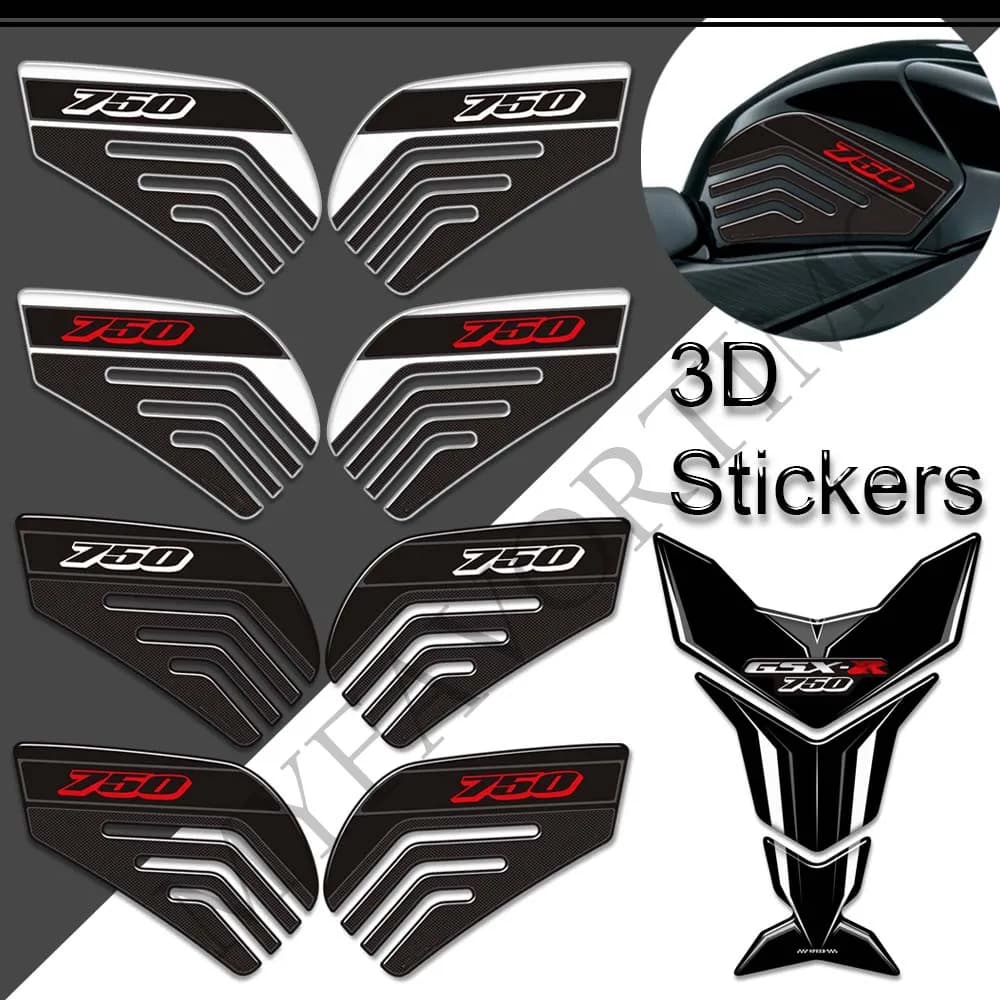 Per Suzuki GSX-R750 GSXR750 GSXR GSX-R 750 GSX R750 Moto Adesivi Decalcomanie Ginocchio Protezione Gas Olio Combustibile Rilievo del Carro Armato Grips