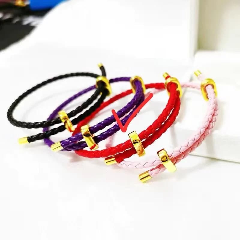 Greatera Fashionable Bracelets with Red Thread for Women's Bracelet with Adjustable Cord Clasp Stainless Steel Unisex Jewelry
