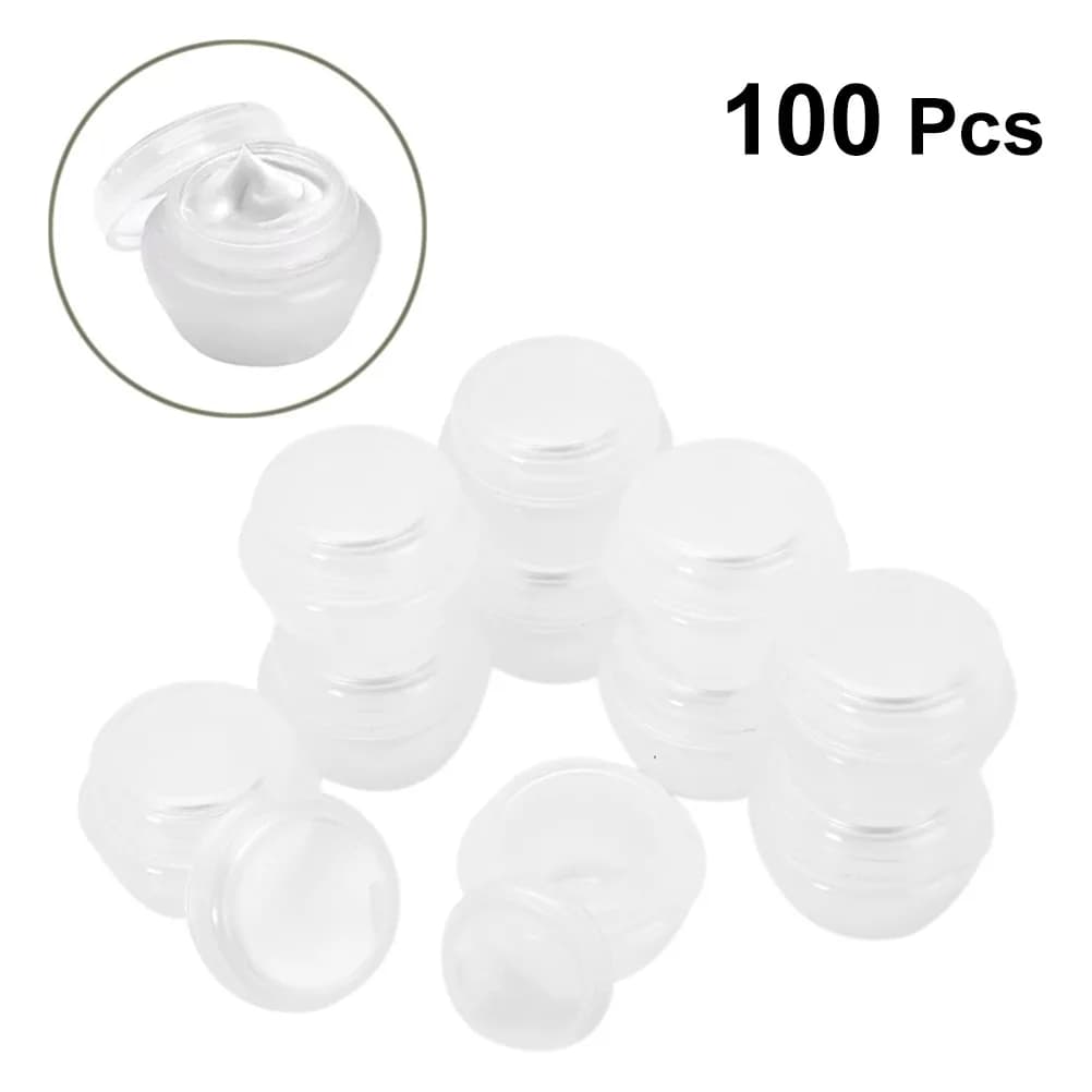 100 Pieces Vasetti Dispenser Transparent Mushroom Shape Sealed Hermetically for Creams, Balsams, Powders, Umbrellas, Ointments, Travel, Home, DIY, Craftsmanship