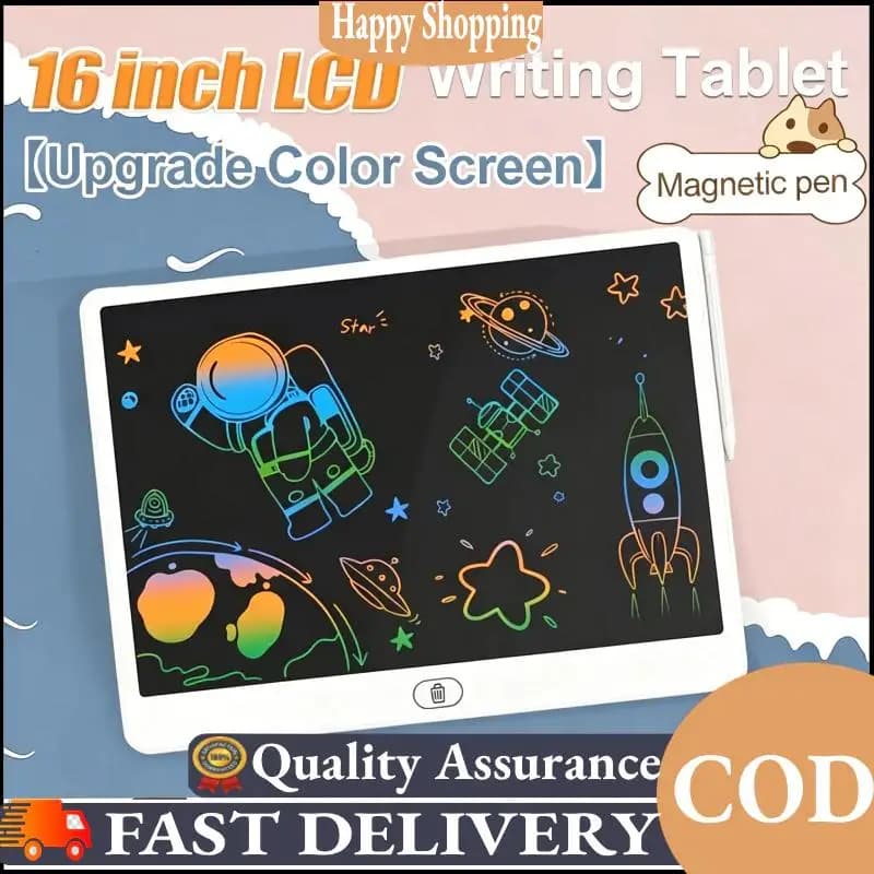 Horizontal Big Size LCD Writing Tablet Color Screen Colorful Drawing Pad Board Kids Adult Graffiti Drafting Learning Accessory