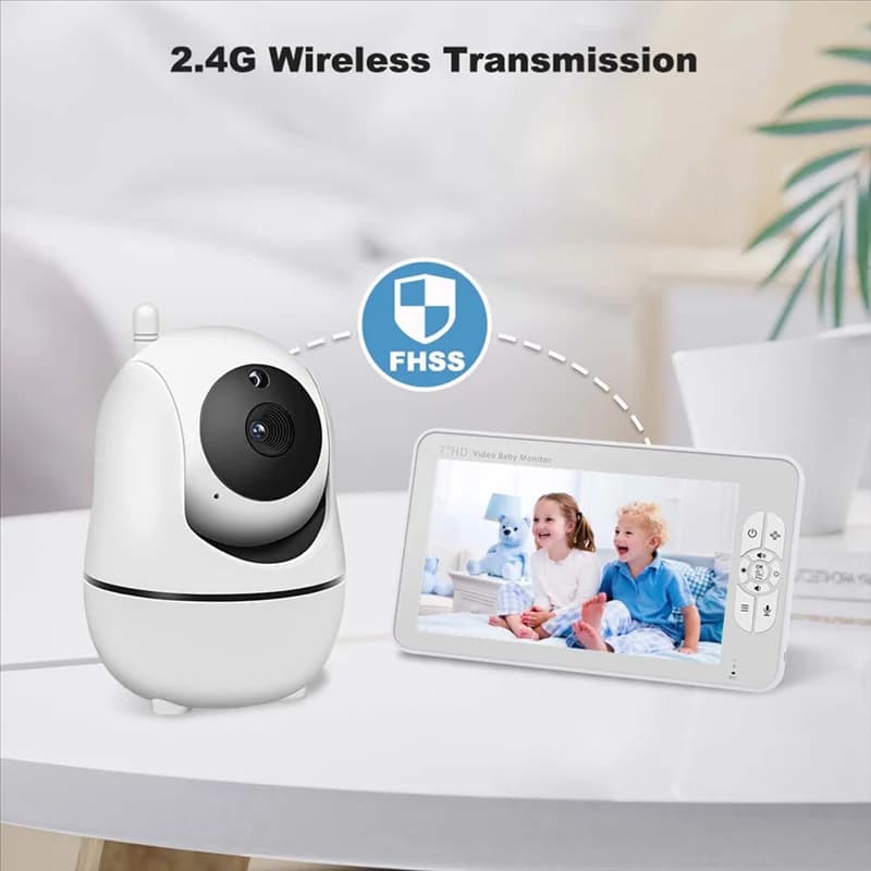ABRE-5 pollici Video Baby Monitor Audio bidirezionale per interni Sorveglianza per bambini madre 2.4G Mini PTZ Telecamera di sicurezza domestica