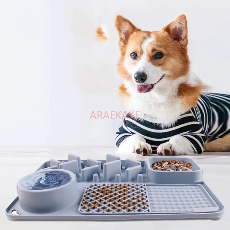 Tappetino per leccare multifunzionale per cibo lento per animali domestici Tappetino per cibo lento per cani Tappetino per pasti Ventosa Semplice cuscinetto per cibo lento in silicone