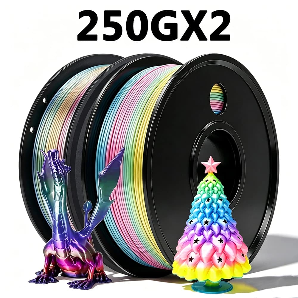 250gx2 3D Printer Filament PLA Silk Rainbow Macaron and Silk Rainbow Universe 3D Printing Material 1.75mm vacuum packaging
